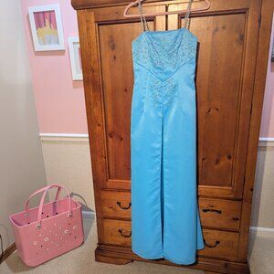 Beautiful Icy Blue Gown with Silver Embellishments